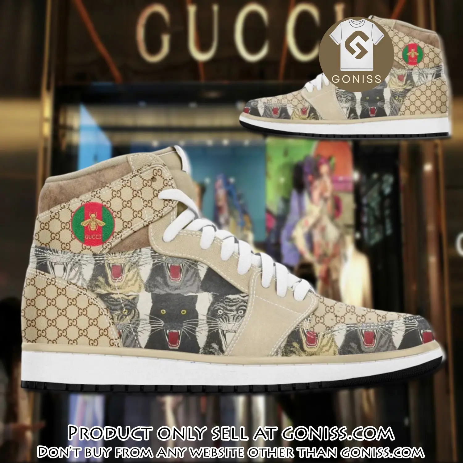 Gucci panther beige luxury brand high air jordan sneaker shoes gn5029078